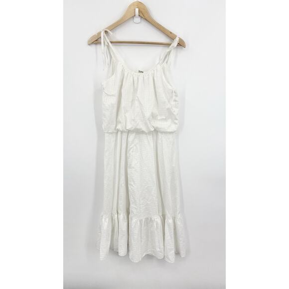 Vintage 70s Prairie Dress 13 Medium Cottage Boho Eyelet Wedding Fairy Ren Fair - Picture 8 of 8